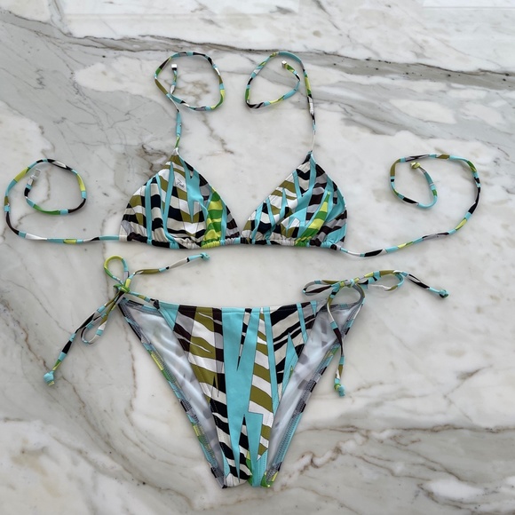 EMILIO PUCCI BLUE MULTI BIKINI SIZE IT 44 / US 10 - Picture 4 of 16